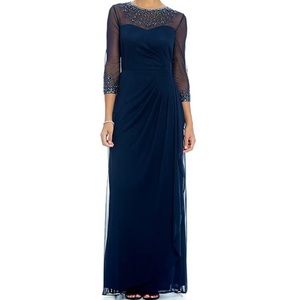 Alex Evenings Dress - Embellished Chiffon Evening Gown Women’s Size 10